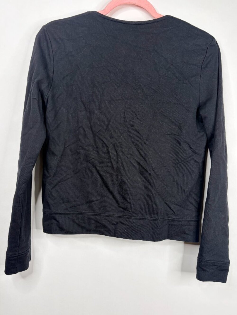 Banana Republic Asymmetrical Zip Fleece Jacket Black Small #A2556 - Picture 3 of 6